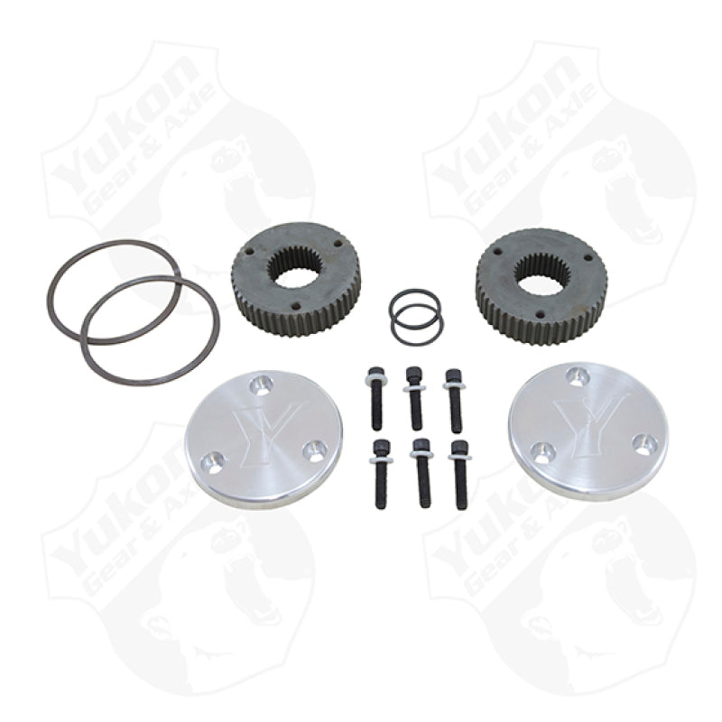 Yukon Gear & Axle YHC50001 Hardcore Drive Flange Kit For Dana 44 / 30 Spline Outer Stubs Yukon Engraved Caps