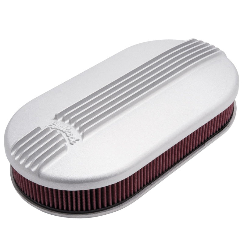 Edelbrock 41199 Air Cleaner Classic Series Oval Aluminum 17.5 in x 9.35 in x 4.45 in Dual Carburetor