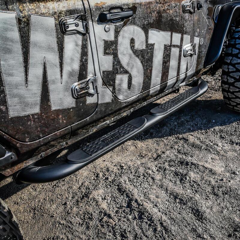 Westin 21-4065 Platinum 4 Oval Nerf Step Bars for 2018-2026 Jeep Wrangler JLU 4-Door Textured Black