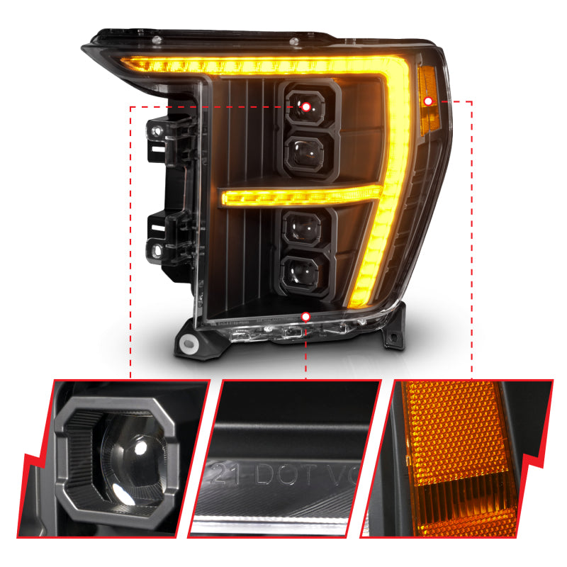 ANZO 2021-2023 Ford F-150 LED Projector Headlights