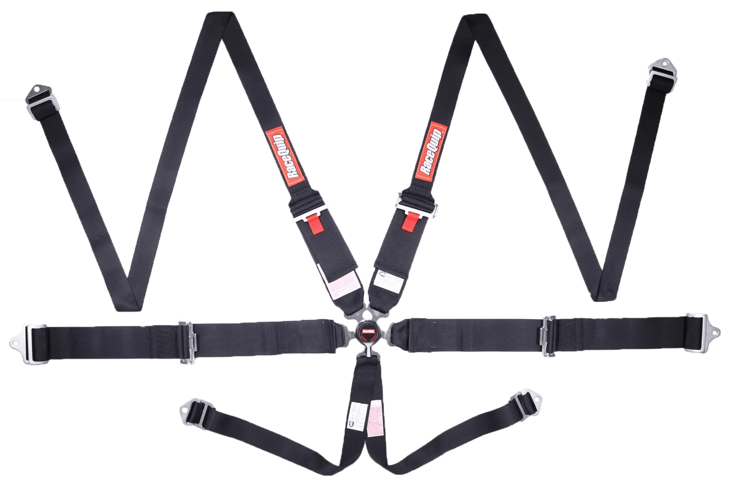 RaceQuip 747007 Black SFI Camlock 6-Point Pull-Up Lap Head & Neck Restraint Seat Belt