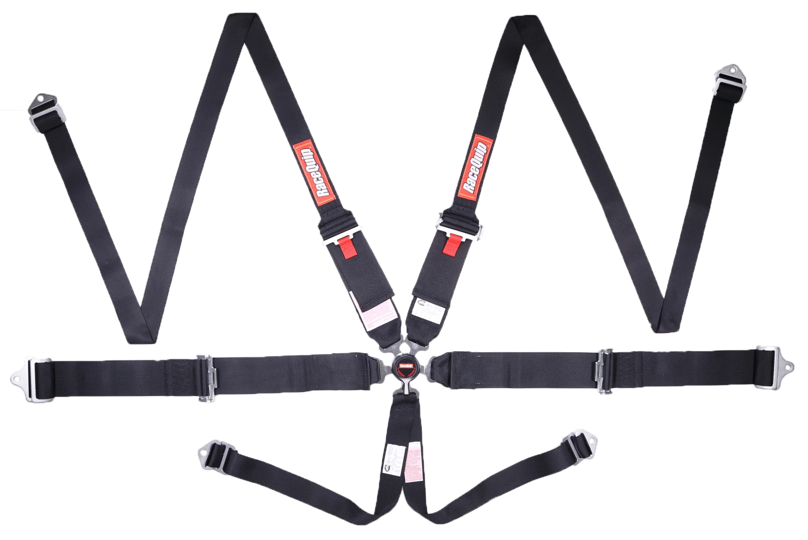 RaceQuip 747007 Black SFI Camlock 6-Point Pull-Up Lap Head & Neck Restraint Seat Belt