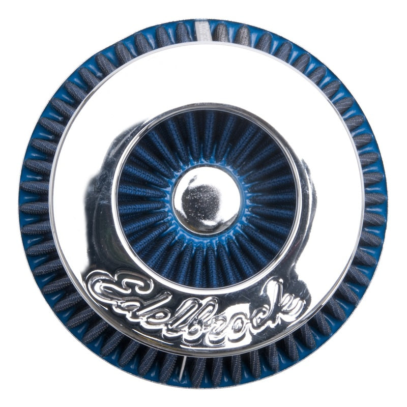 Edelbrock 43693 Air Filter Pro-Flo Series Conical 10 in Tall Blue/Chrome