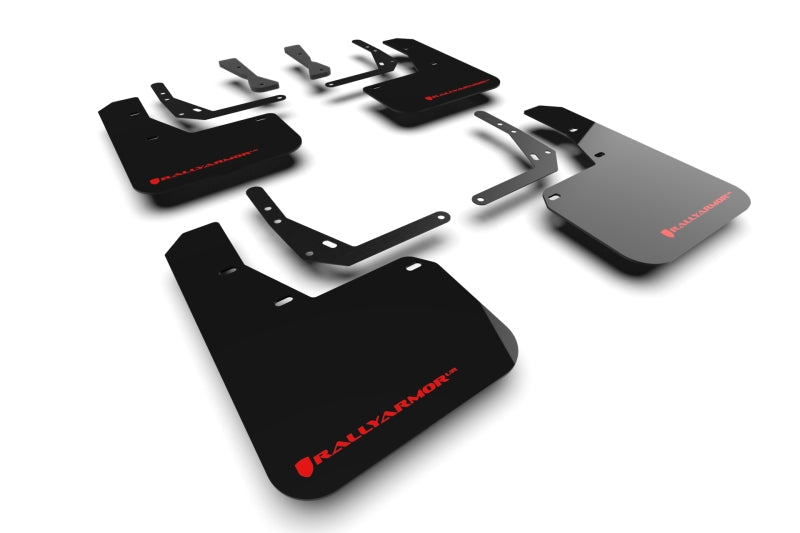 Rally Armor UR Mud Flaps - 2024-2025 Hyundai Kona - Black/Red Logo - #MF103-UR-BLK-RD