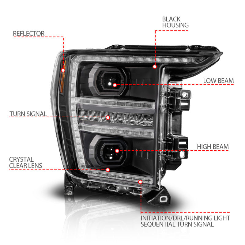 ANZO 2021-2023 Ford F-150 LED Projector Headlights