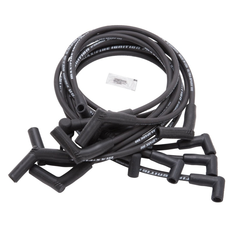 Edelbrock 22704 Spark Wire Set SBF 1983-1996 500 Ohm Resistance Black (Set of 10)