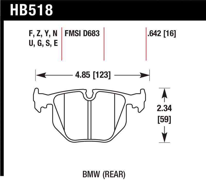 Hawk Performance HB518F.642 HPS Performance Street Brake Pads