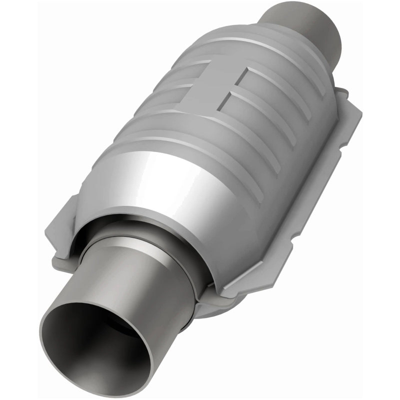 MagnaFlow 51204 Conv Univ 2in Inlet/Outlet Ctr/Ctr Round 9in Body L x 5.125in W x 13in Overall L 49 State - #51204