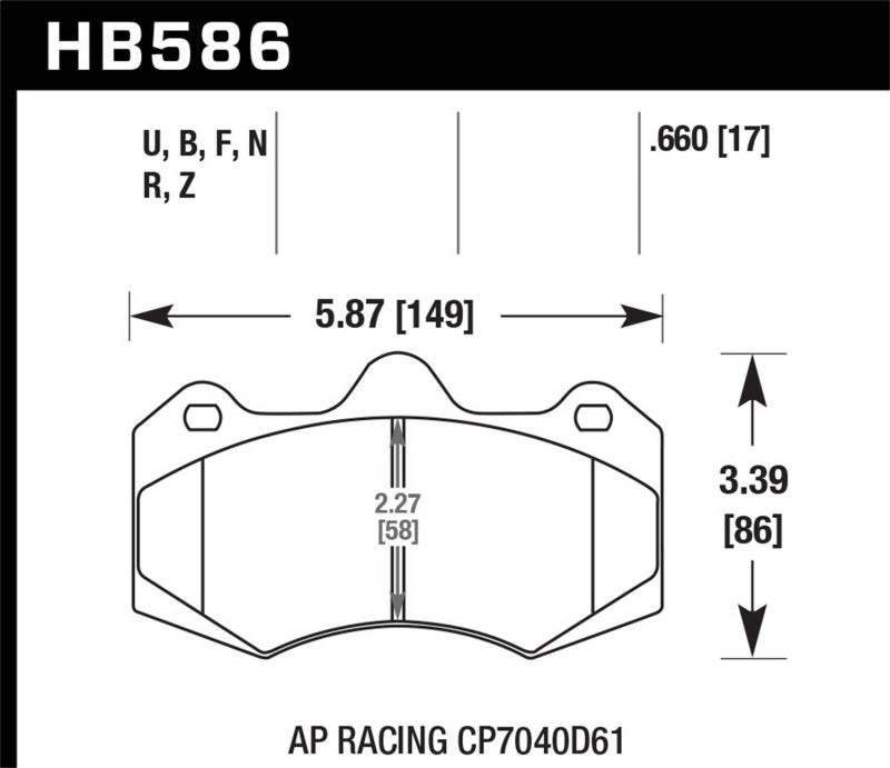Hawk Performance HB586Z.660 Performance Ceramic Street Brake Pads
