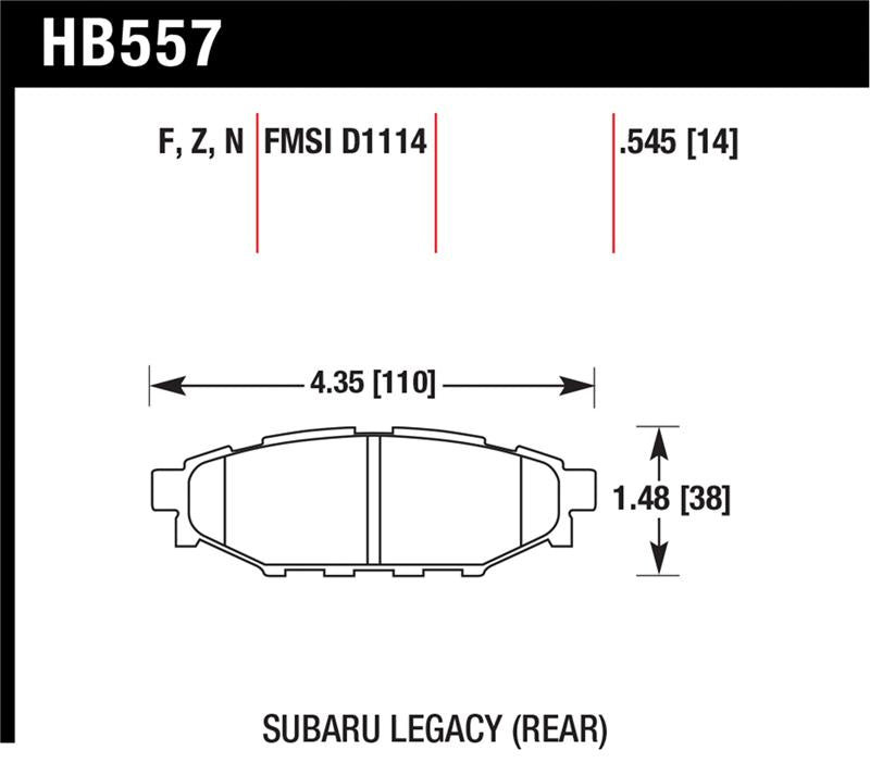 Hawk Performance HB557N.545 HP Plus Crossover Street/Motorsport Brake Pads