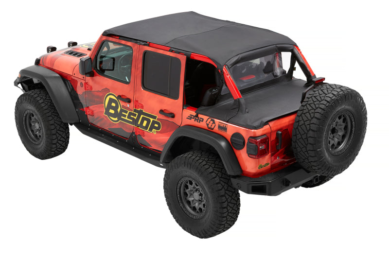 Bestop 18-23 Jeep Wrangler JL 4-Door Header Safari Bikini (Black Diamond)
