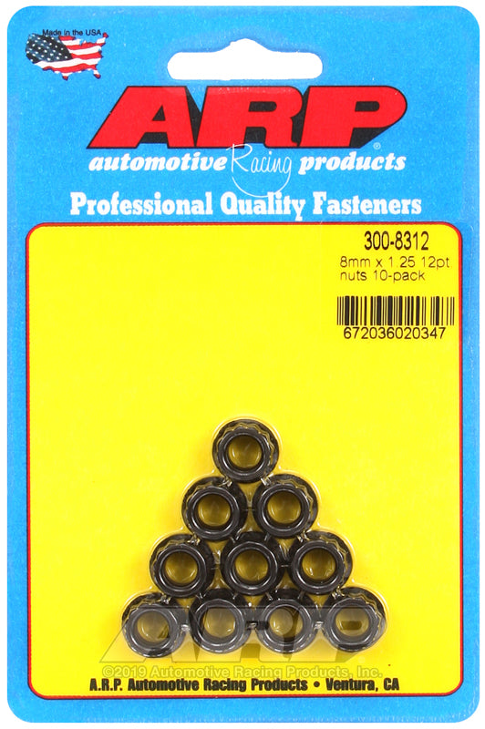 ARP 300-8312 M8 x 1.25 12pt Nut Kit (10/pkg)
