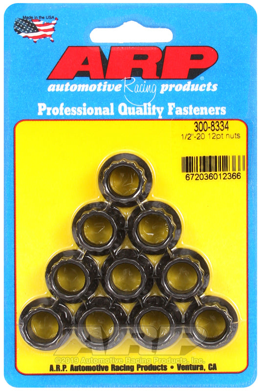 ARP 300-8334 1/2in-20 12pt Nut Kit (Pack of 10)