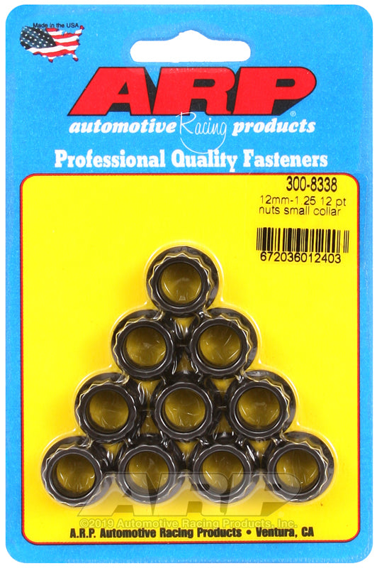 ARP 300-8338 M12 x 1.25 12pt Nut Kit (small Collar) (Pack of 10)