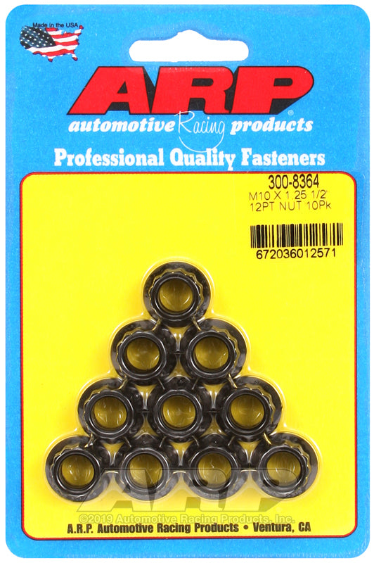 ARP 300-8364 M10 x 1.25 12pt Nut Kit