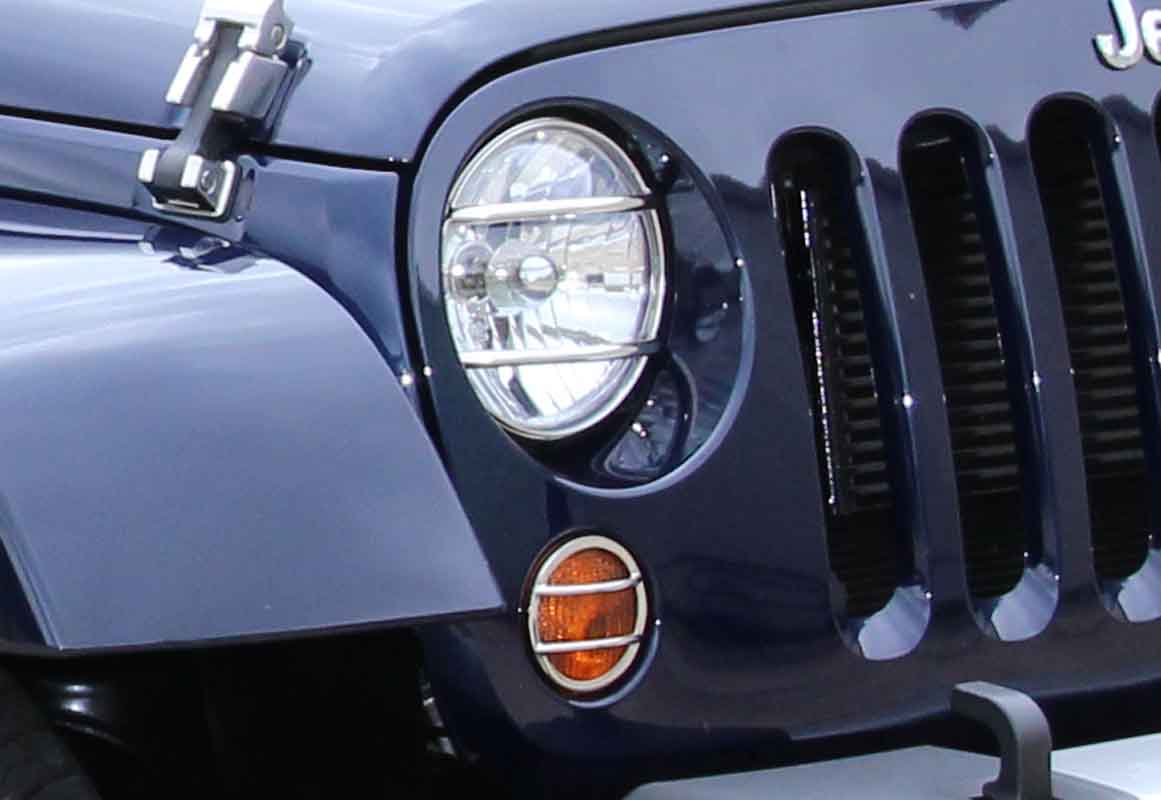 Kentrol 30014 Fog Light Covers Pair for 2007-2018 Jeep Wrangler JK - Polished Silver