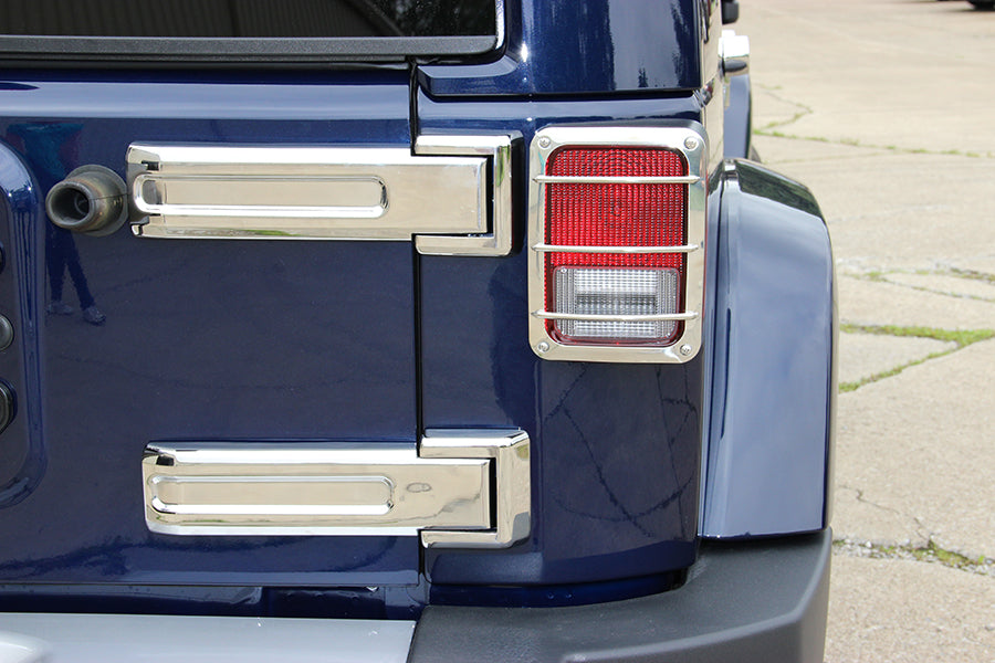 Kentrol 30017 Tailgate Hinge Overlays 4 Piece for 2007-2018 Jeep Wrangler JK - Polished Silver