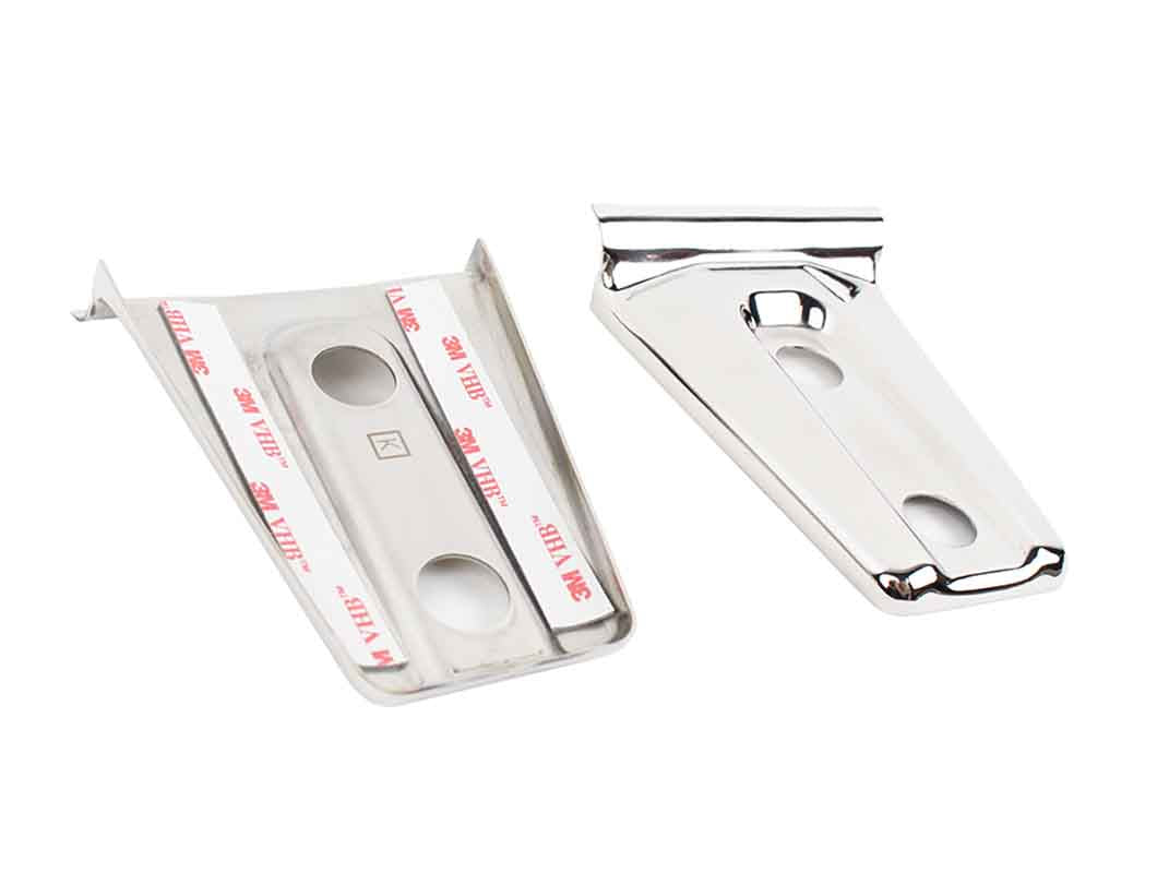 Kentrol 30019 Hood Hinge Overlays Pair for 2007-2018 Jeep Wrangler JK - Polished Silver