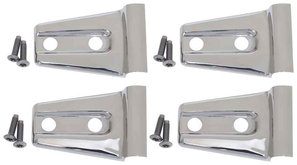 Kentrol 30020 Door Hinge Overlays 4 Piece for 2007-2018 Jeep Wrangler JK 2-Door - Polished Silver