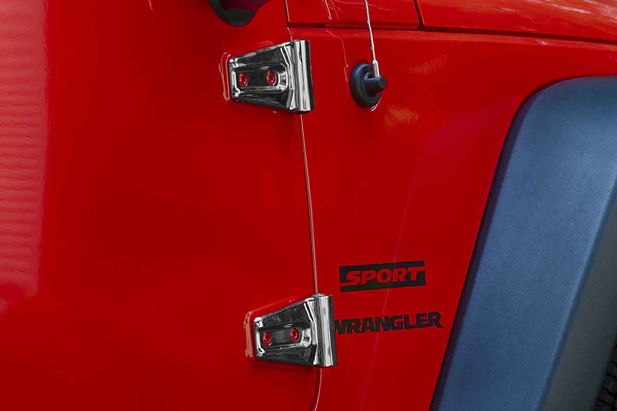 Kentrol 30021 Door Hinge Overlays 8 Piece for 2007-2018 Jeep Wrangler JKU 4-Door - Polished Silver