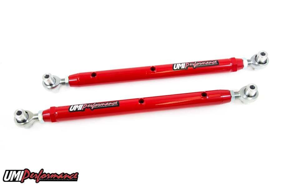 UMI Performance 3027-R Double Adjustable Lower Control Arms with Rod Ends Red