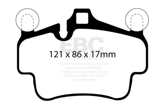 EBC 07-08 Porsche 911 (997) (Cast Iron Rotor only) 3.6 Carrera 2 Redstuff Front Brake Pads DP32029C
