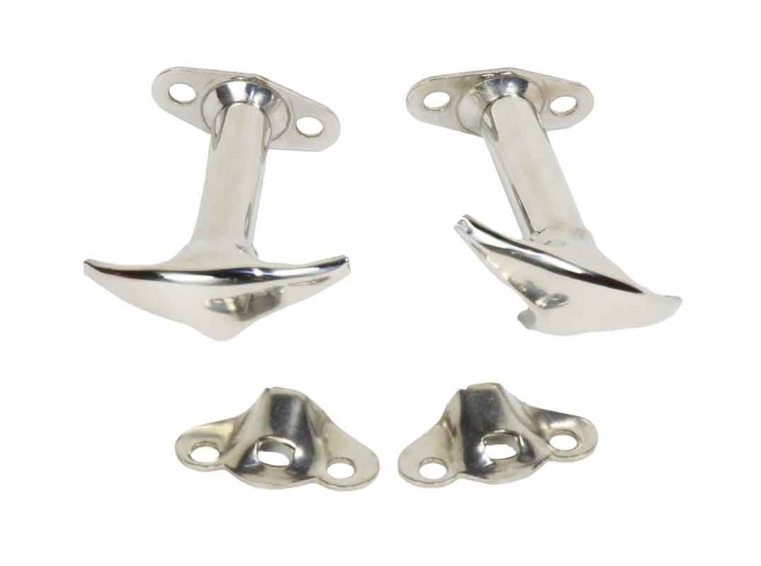 Kentrol 30401 Hood Catch Pair for 1955-1995 Jeep CJ Wrangler YJ - Polished Silver