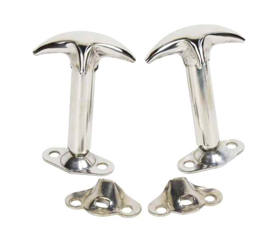 Kentrol 30401 Hood Catch Pair for 1955-1995 Jeep CJ Wrangler YJ - Polished Silver