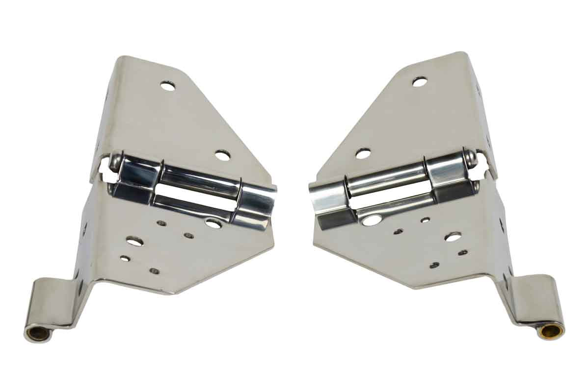 Kentrol 30403 Windshield Hinge Pair for 1976-1995 Jeep CJ Wrangler YJ - Polished Silver
