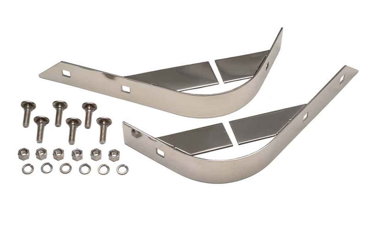 Kentrol 30404 Rear Body Corner Guards Pair for 1955-1995 Jeep CJ Wrangler YJ - Polished Silver