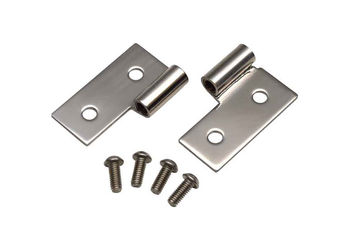 Kentrol 30407 Lower Door Hinge Pair for 1976-2006 Jeep CJ Wrangler YJ TJ LJ - Polished Silver