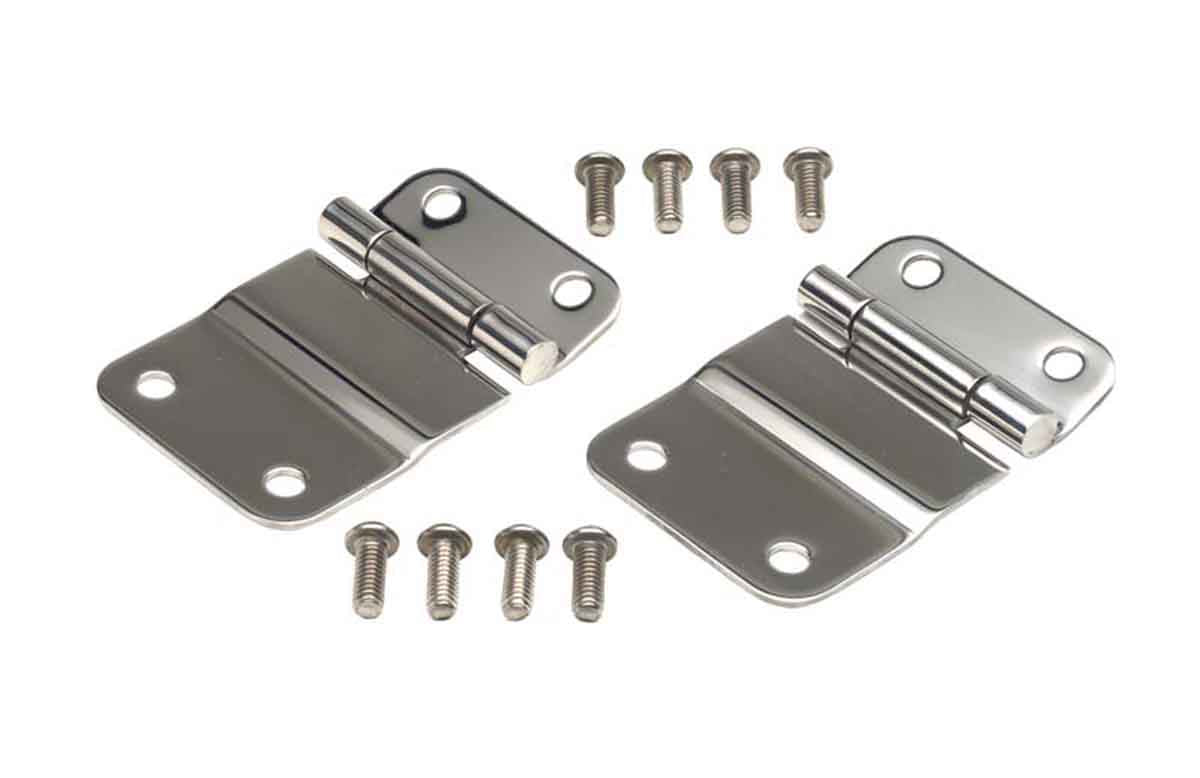Kentrol 30419 Tailgate Hinge Pair for 1976-1986 Jeep CJ7 CJ8 - Polished Silver