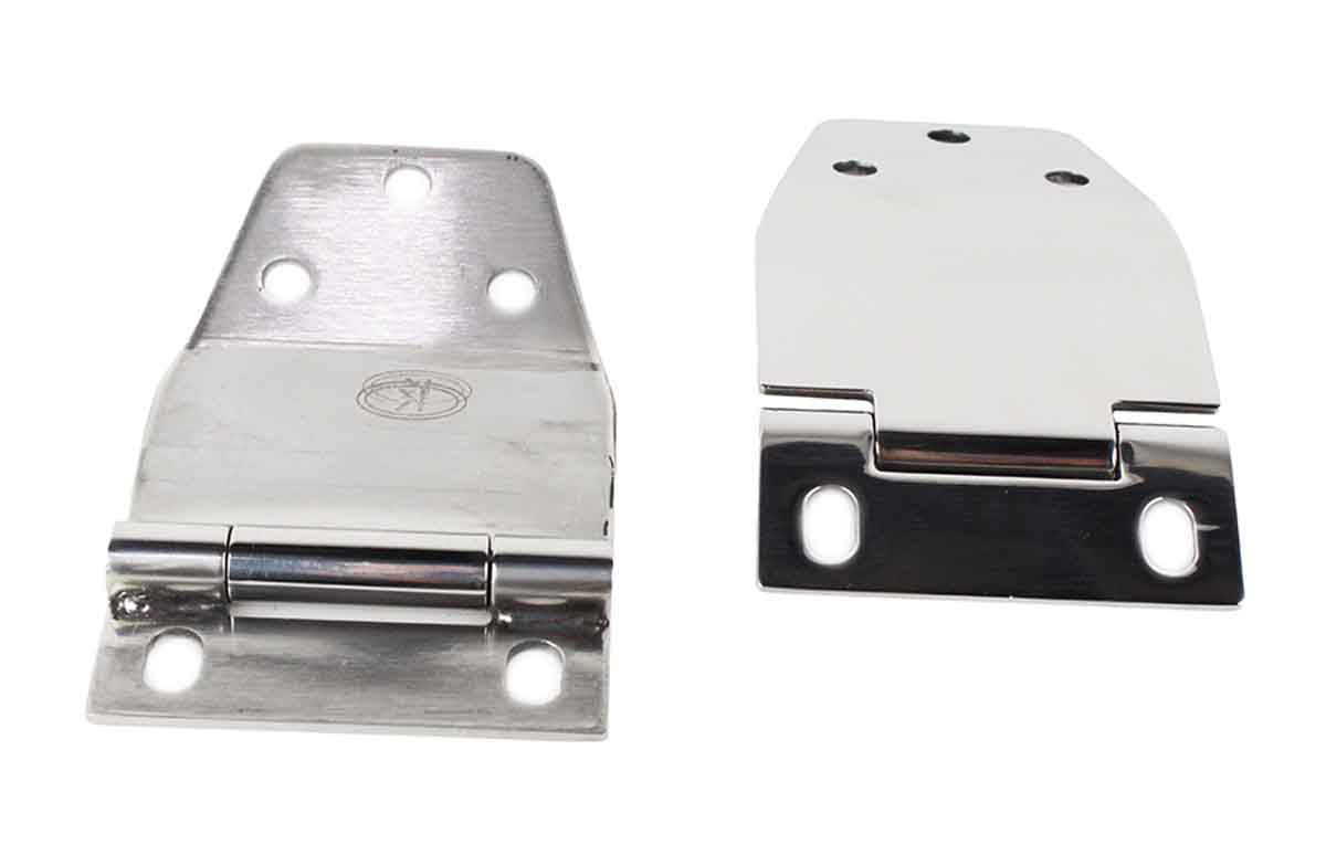 Kentrol 30421 Liftgate Hinge Pair for 1977-1986 Jeep CJ7 - Polished Silver