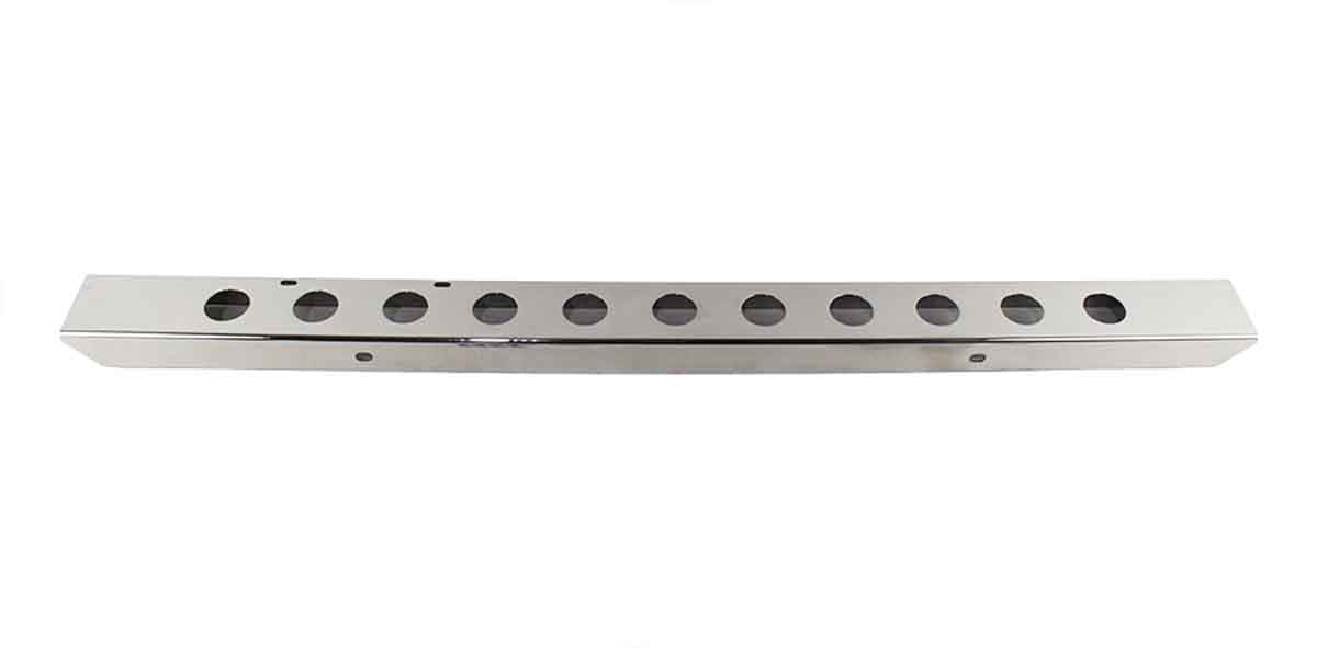 Kentrol 30429 54in Front Bumper with License Plate Holes for 1955-1986 Jeep CJ5 CJ7 CJ8 - Polished Silver