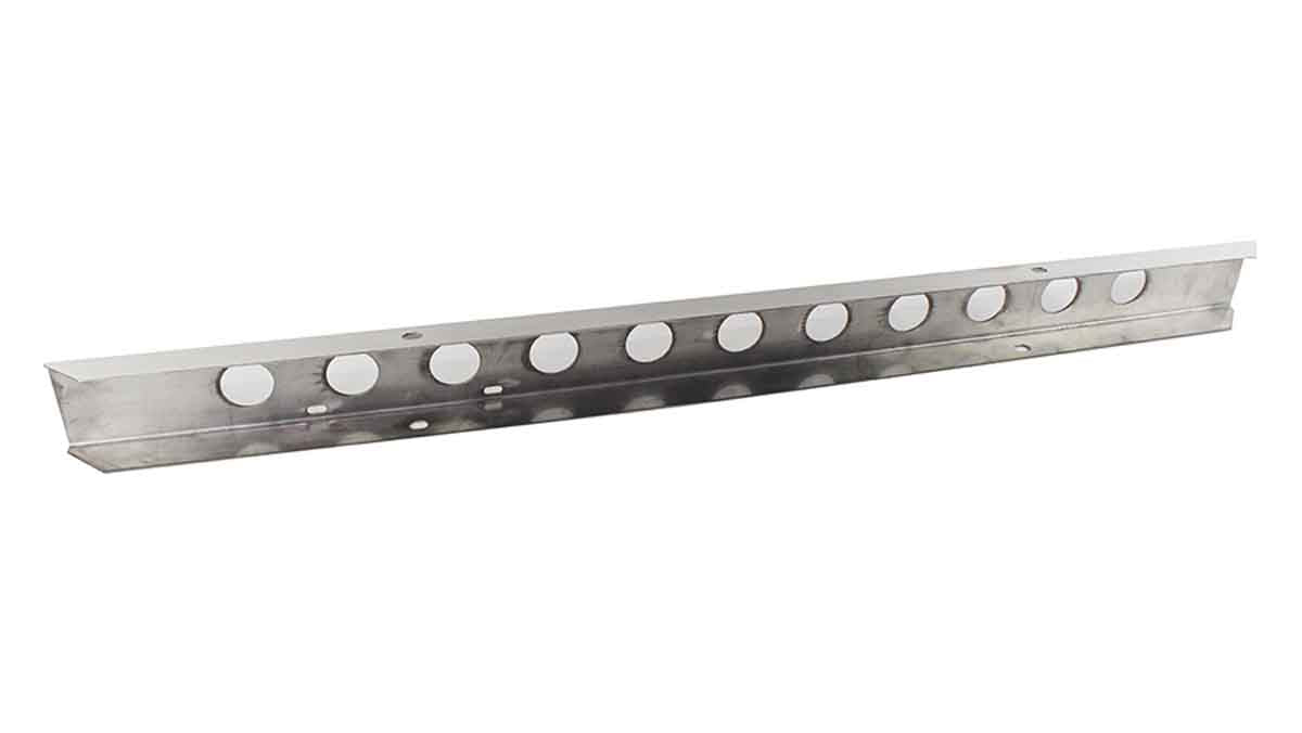 Kentrol 30429 54in Front Bumper with License Plate Holes for 1955-1986 Jeep CJ5 CJ7 CJ8 - Polished Silver