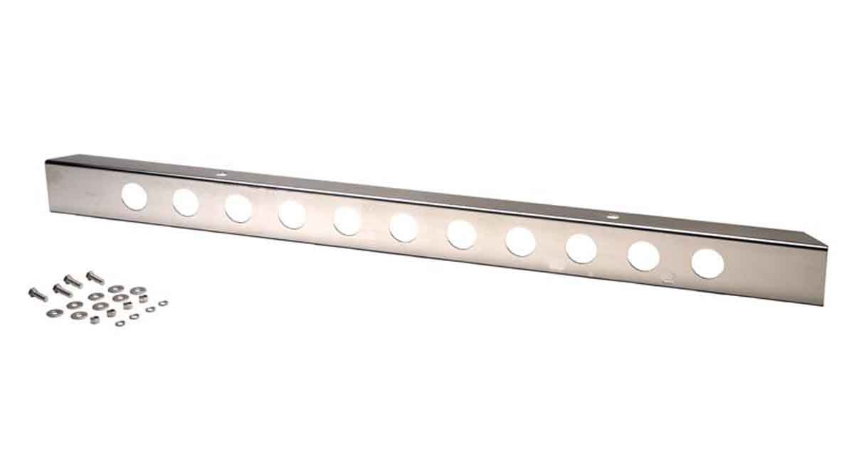 Kentrol 30429 54in Front Bumper with License Plate Holes for 1955-1986 Jeep CJ5 CJ7 CJ8 - Polished Silver