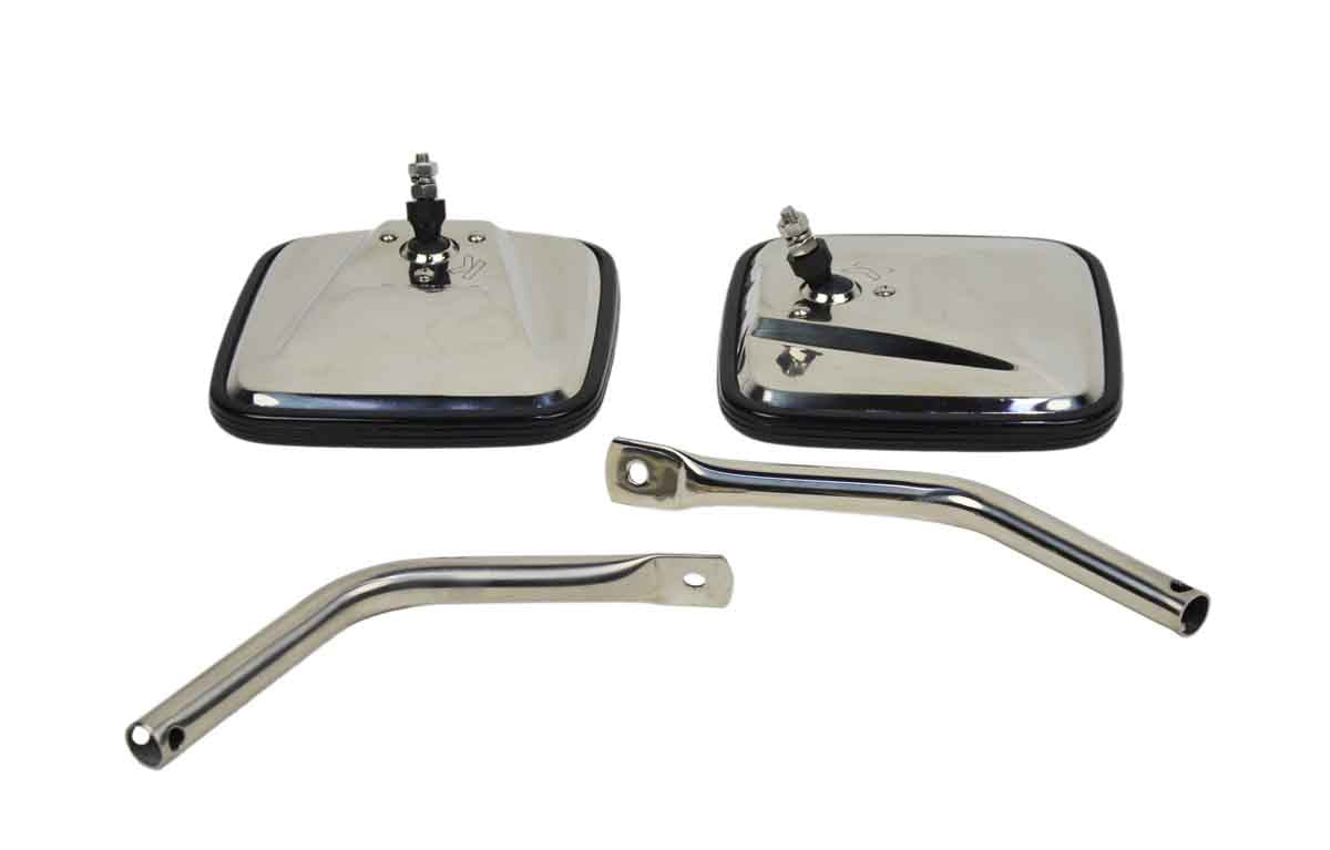Kentrol 30445 Side Mirror Kit Pair for 1987-1995 Jeep Wrangler YJ - Polished Silver