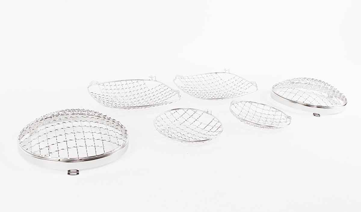 Kentrol 30465 Wire Mesh Light Guard Set 6 Piece for 1976-1986 Jeep CJ7 - Polished Silver