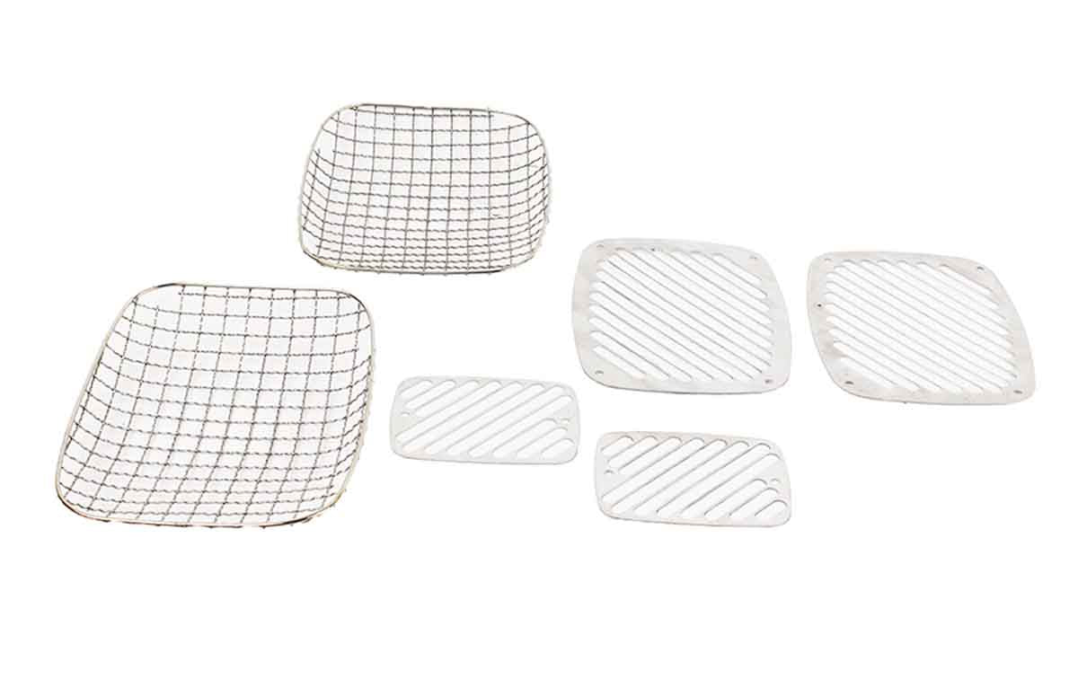 Kentrol 30467 Billet and Wire Mesh Light Guard Set 6 Piece for 1987-1995 Jeep Wrangler YJ - Polished Silver