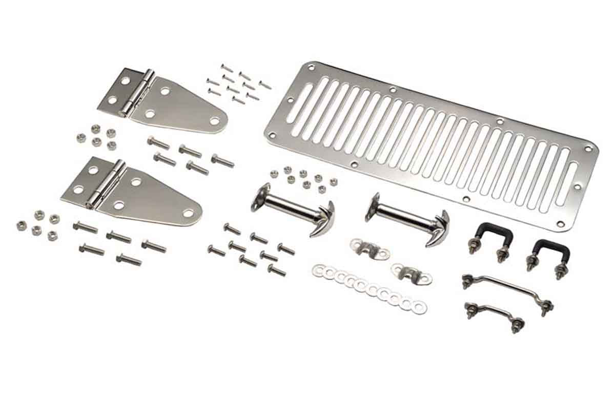 Kentrol 30470 Hood Kit for 1978-1995 Jeep CJ Wrangler YJ - Polished Silver