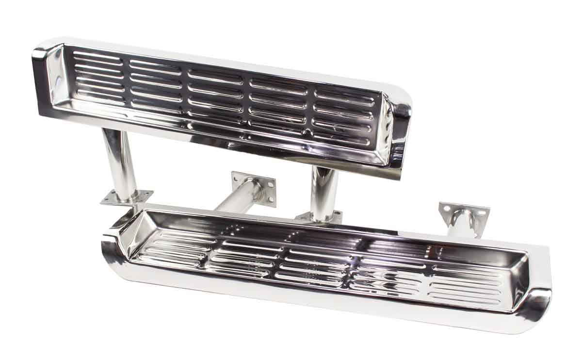 Kentrol 30491 Side Steps Pair for 1997-2000 Jeep Wrangler TJ - Polished Silver