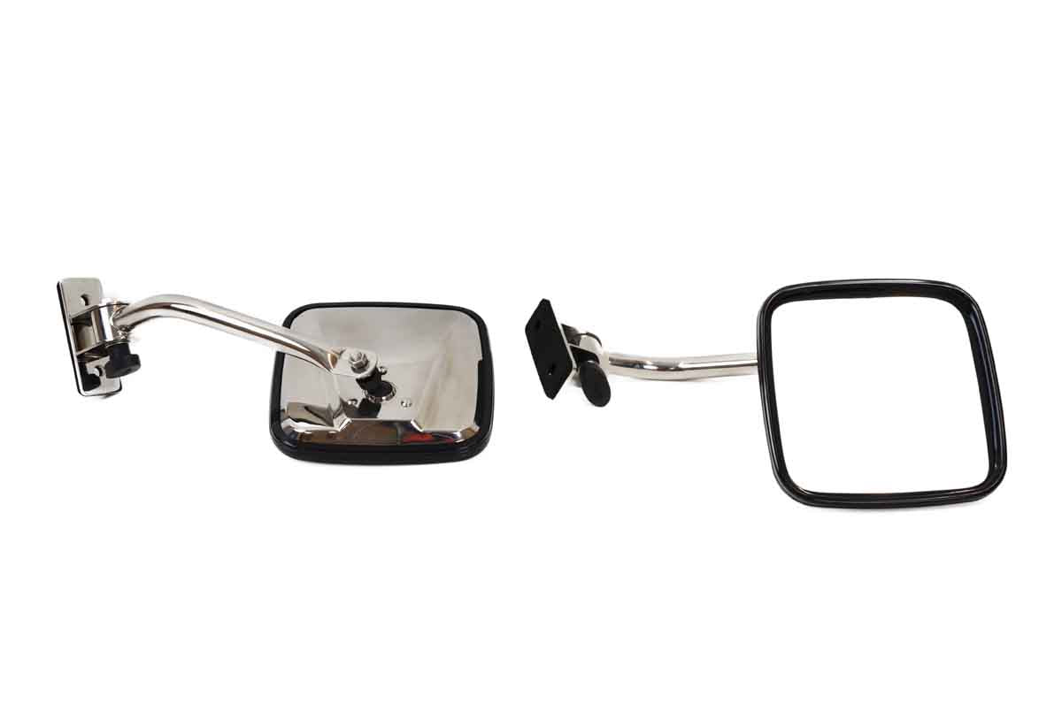 Kentrol 30496 E-Z Detach Side Mirrors Pair for 1997-2018 Jeep Wrangler TJ LJ JK - Polished Silver