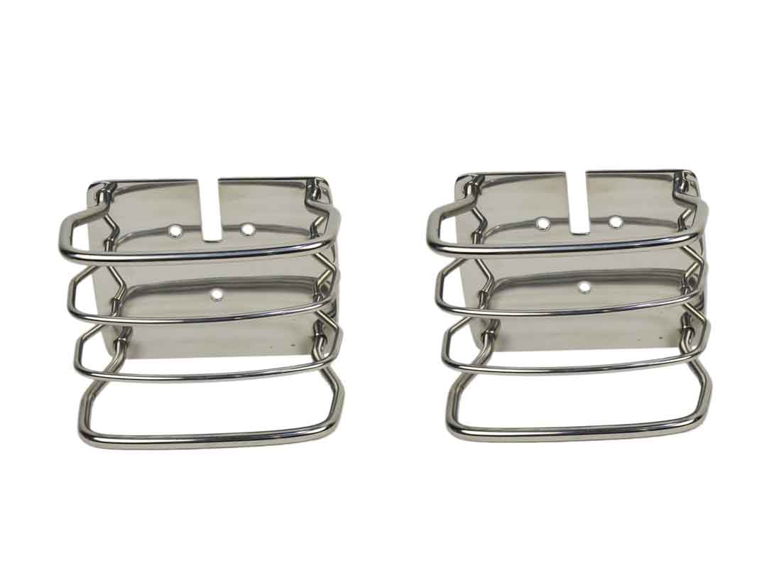 Kentrol 30497 Taillight Guards Pair for 1976-2006 Jeep CJ7 Wrangler YJ TJ LJ - Polished Silver