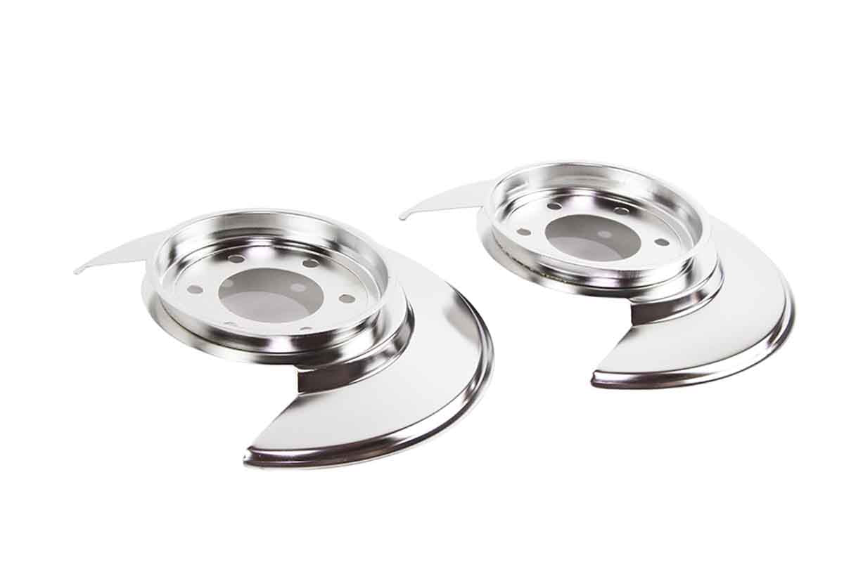 Kentrol 30501 Disc Brake Dust Covers Pair for 1976-1977 Jeep CJ5 CJ7 - Polished Silver