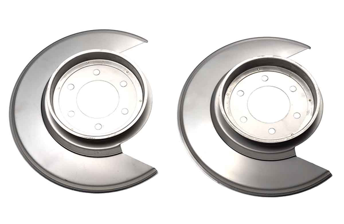 Kentrol 30501 Disc Brake Dust Covers Pair for 1976-1977 Jeep CJ5 CJ7 - Polished Silver