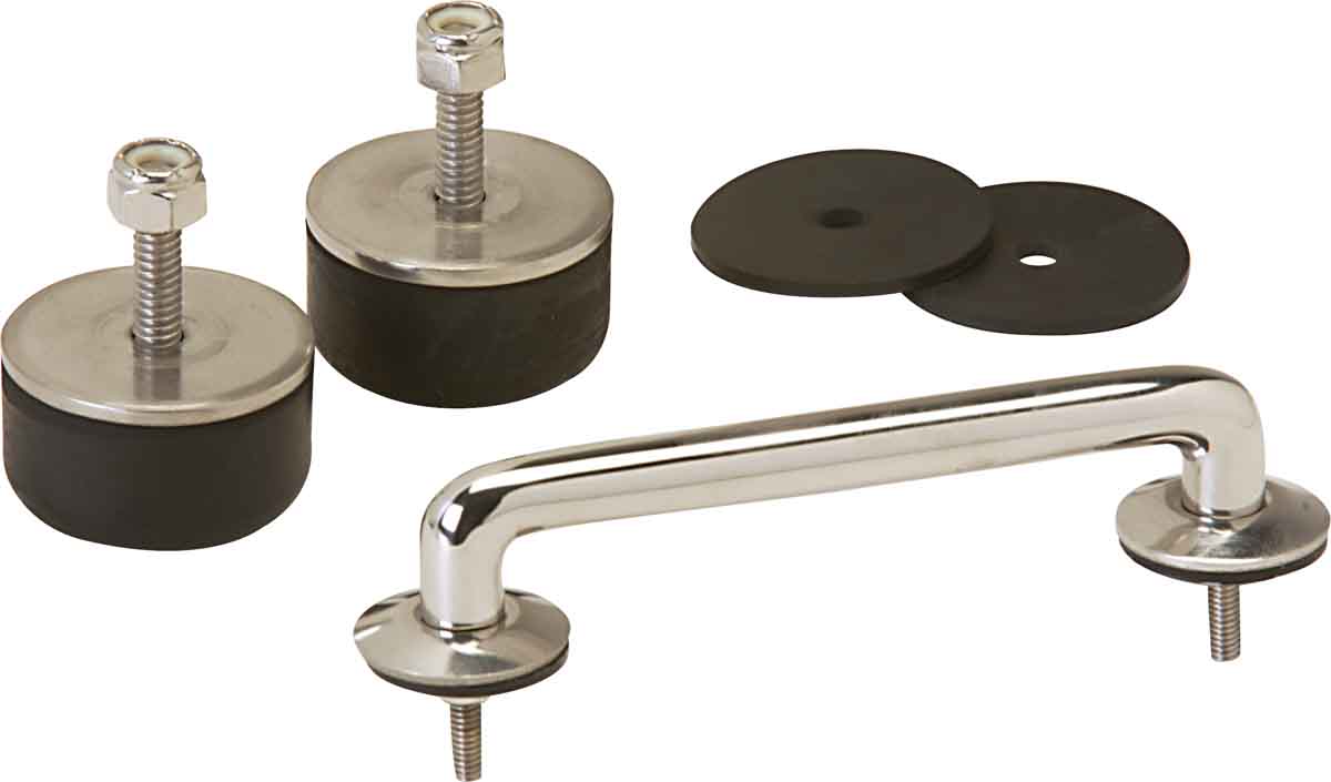 Kentrol 30503 Windshield Tie Down Kit for 1997-2018 Jeep Wrangler TJ LJ JK - Polished Silver