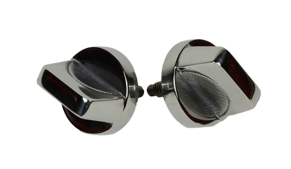 Kentrol 30510 Windshield Knobs Pair for 1976-1995 Jeep CJ Wrangler YJ - Polished Silver