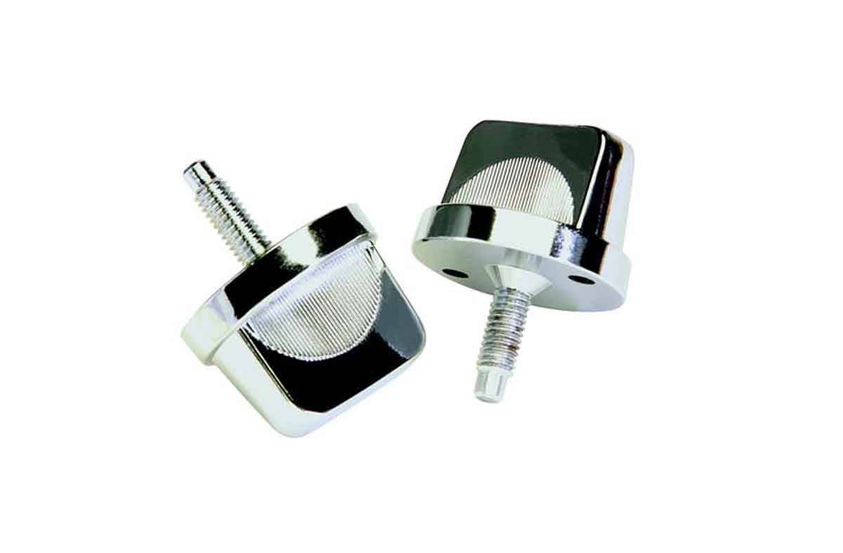 Kentrol 30510 Windshield Knobs Pair for 1976-1995 Jeep CJ Wrangler YJ - Polished Silver