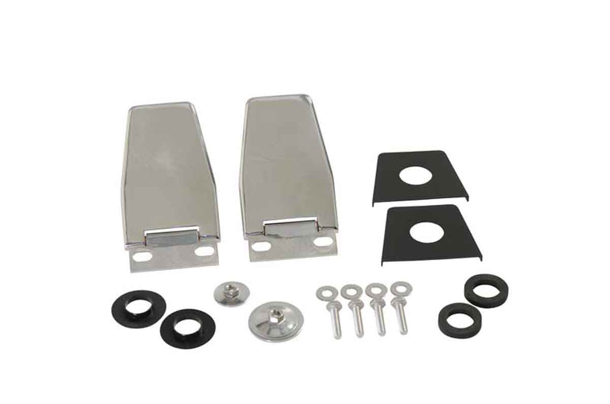 Kentrol 30516 Hardtop Liftgate Hinge Pair for 1987-2006 Jeep Wrangler YJ TJ LJ - Polished Silver