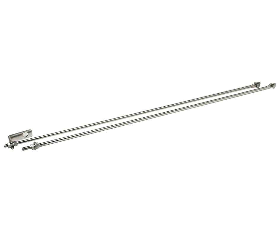 Kentrol 30517 Cowl to Grille Strut Rod Kit for 1972-1986 Jeep CJ5 CJ7 CJ8 - Polished Silver